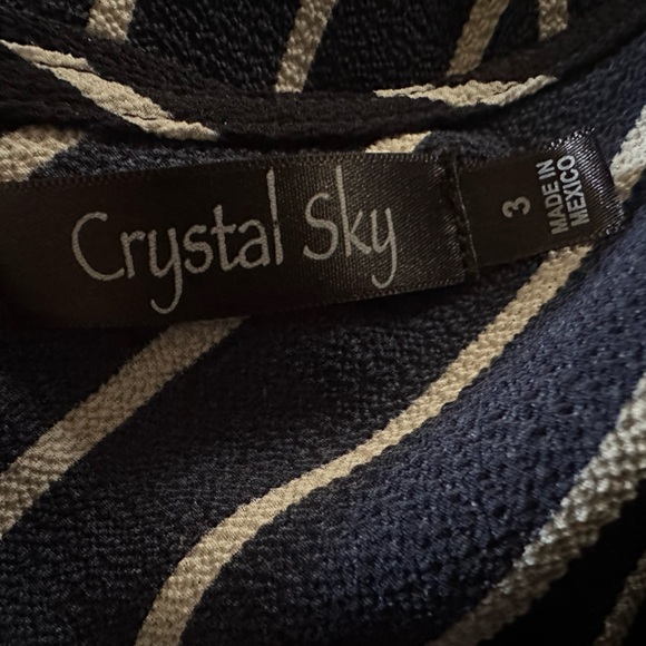 Navy Blue & White Striped Short Dress - Picture 3 of 3